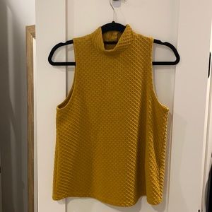 Mustard yellow sleeveless  turtleneck